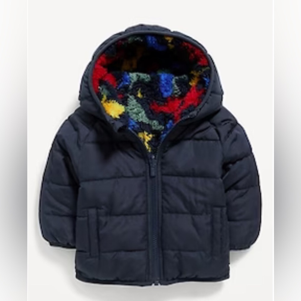 OLDNAVY REVERSIBLE PUFFER JACKET FOR BABY SIZE 3-6 Months - Picture 1 of 17